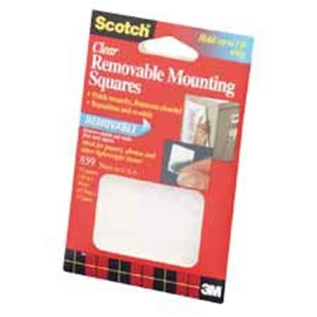 3M MMM859 Adhesive Mounting Squares- Removable- .69in.x.69in.- Clear